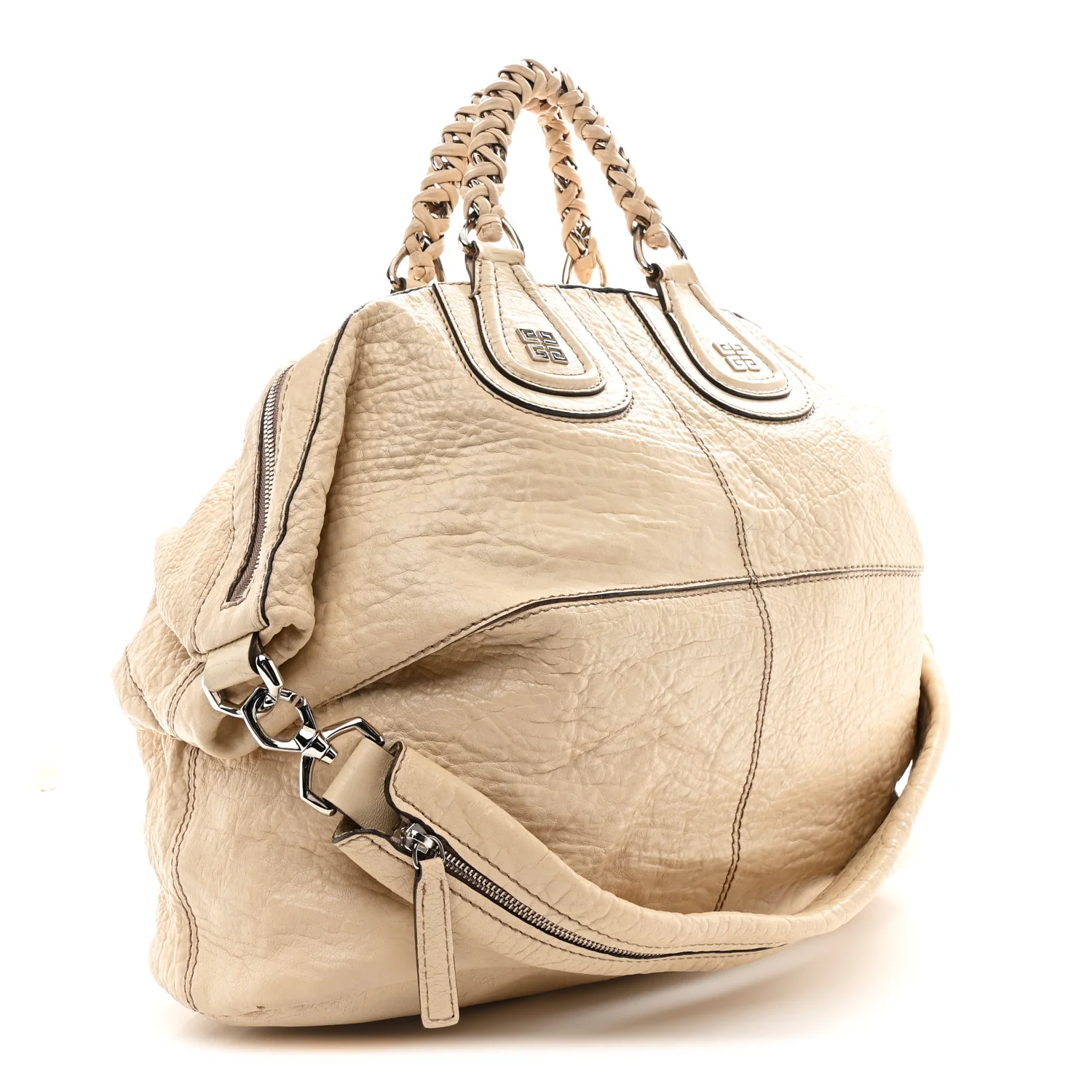 Wrinkled Lambskin Large Chain Wrap Nightingale Beige - Image 3