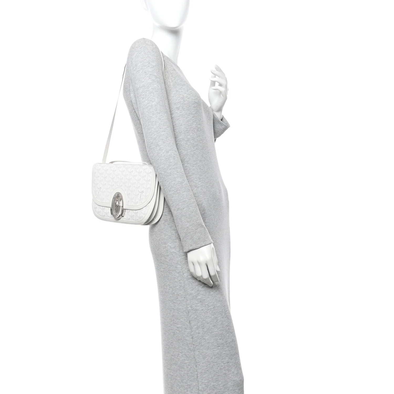 Goyardine 233 PM Shoulder Bag White - Image 2