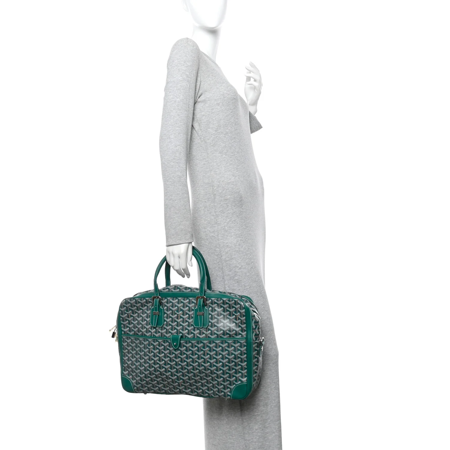 Goyardine Ambassade MM Briefcase Green - Image 3