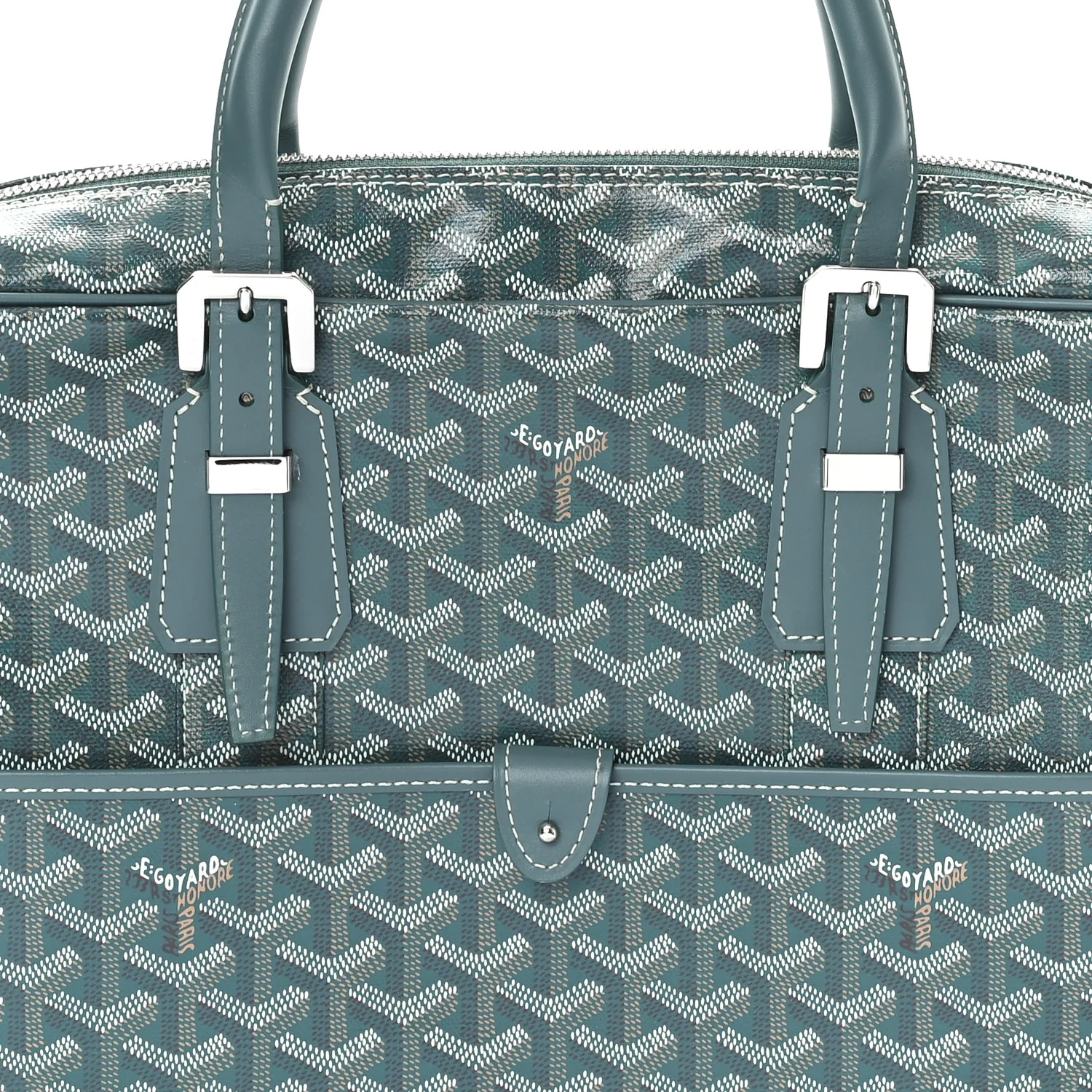 Goyardine Ambassade MM Briefcase Green - Image 8
