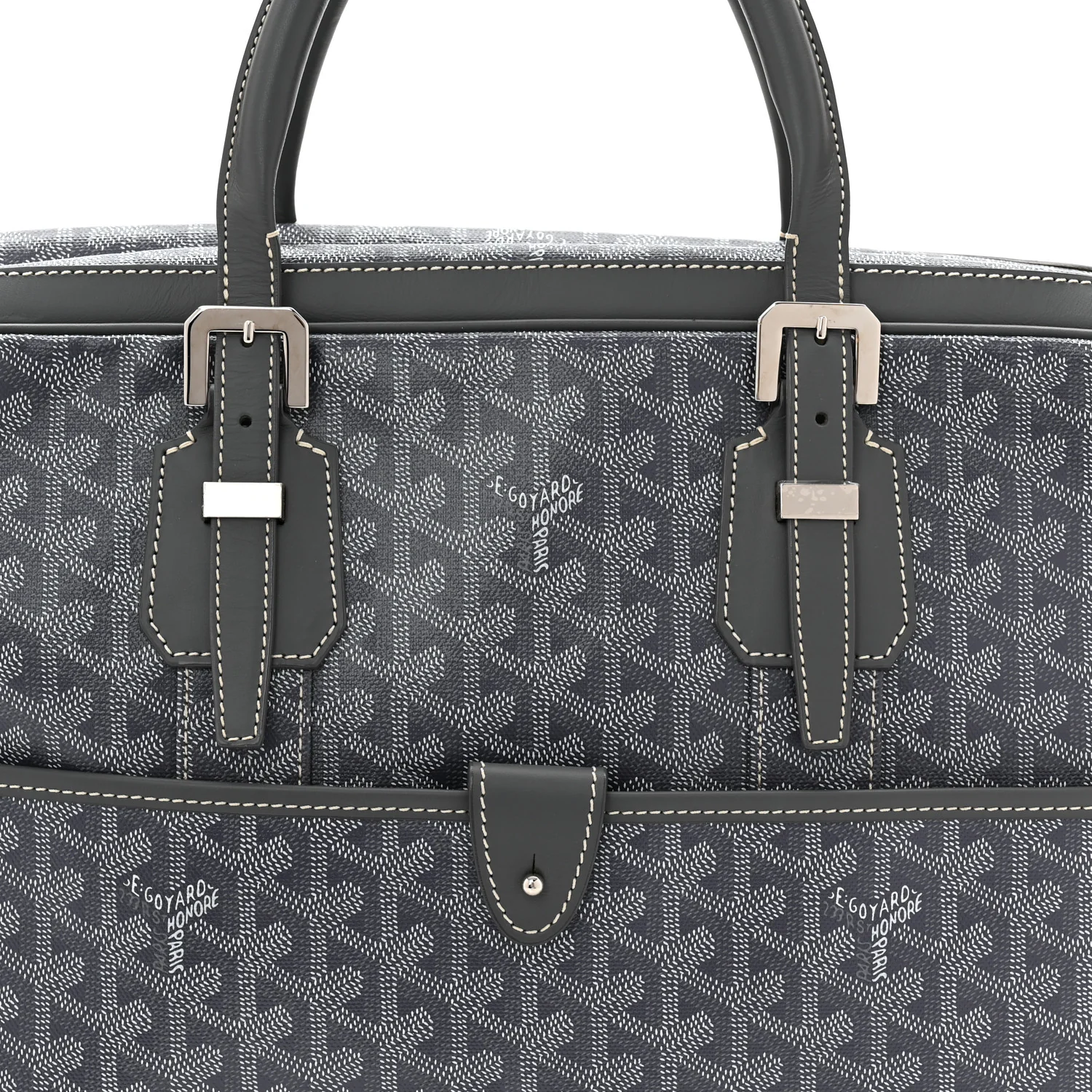 Goyardine Ambassade MM Briefcase Grey - Image 12