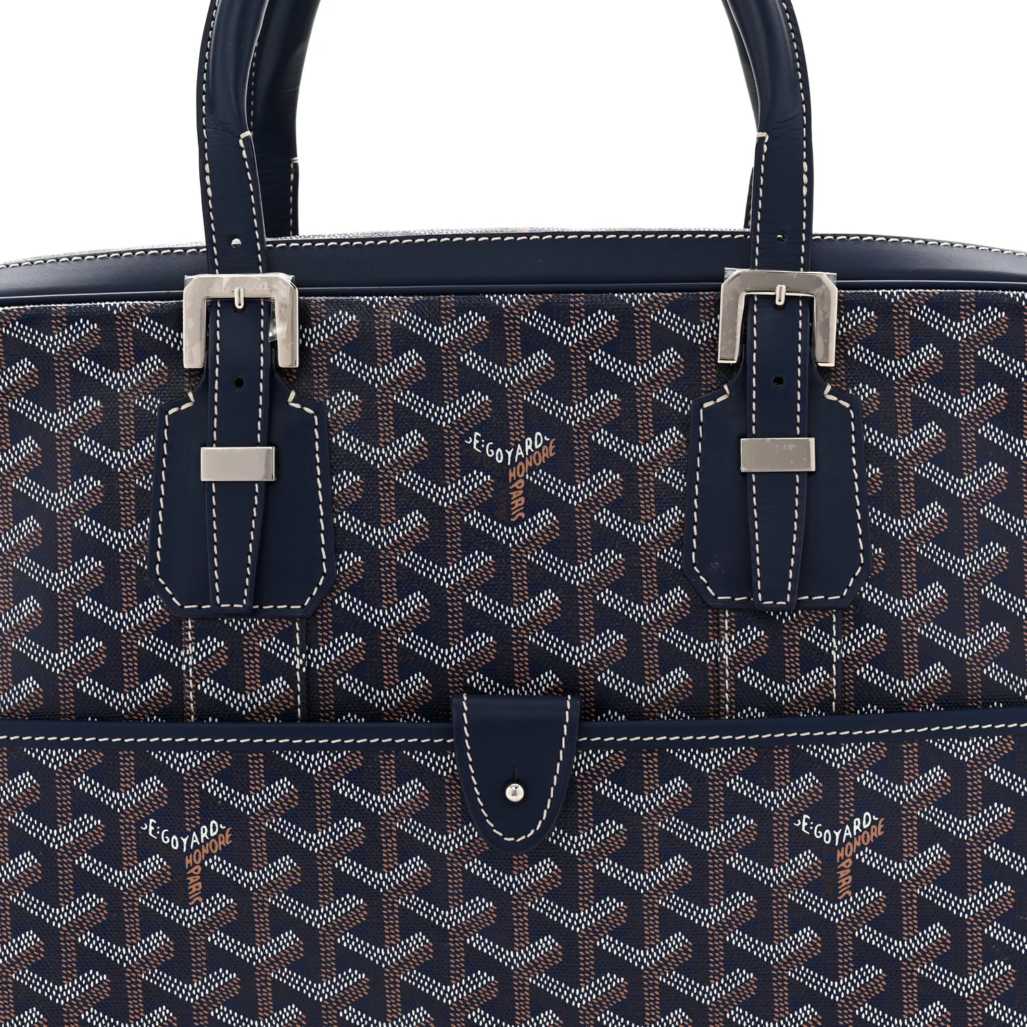 Goyardine Ambassade MM Briefcase Navy - Image 13