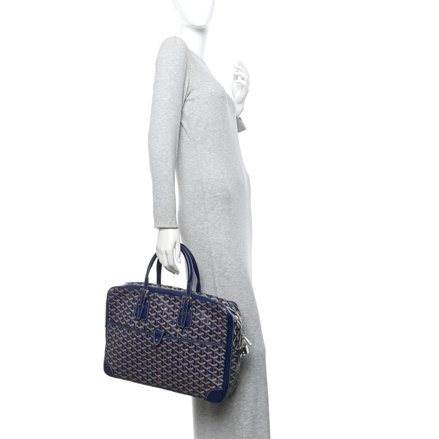 Goyardine Ambassade MM Briefcase Navy - Image 3