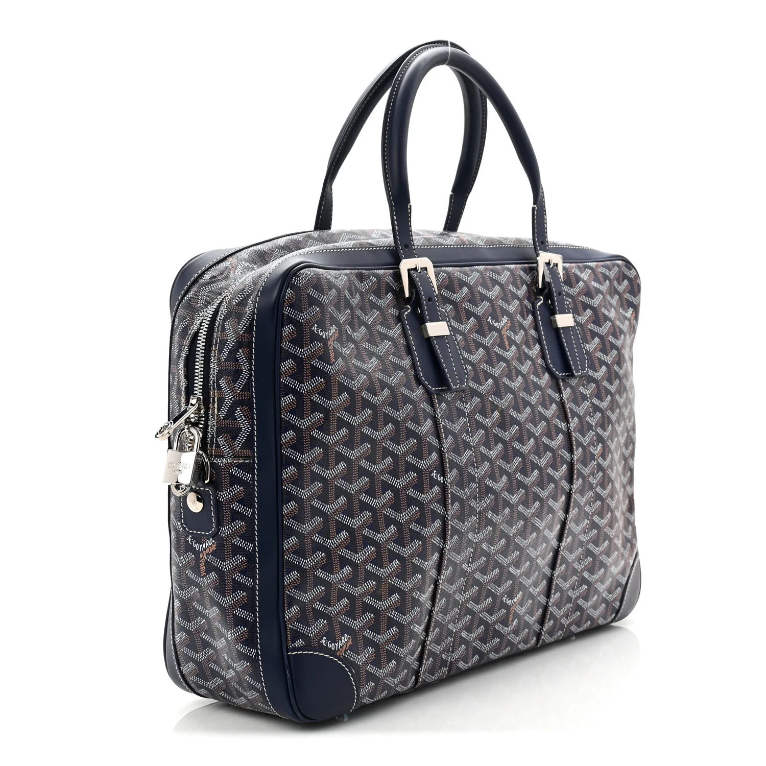 Goyardine Ambassade MM Briefcase Navy - Image 5