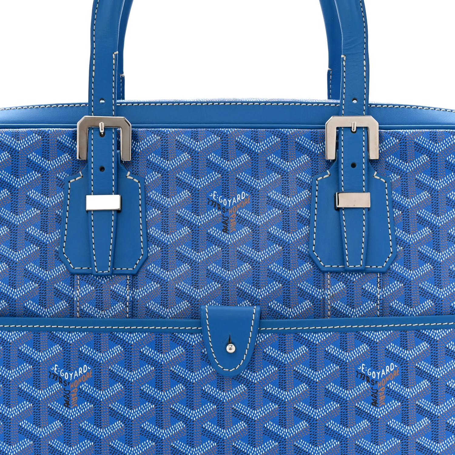 Goyardine Ambassade MM Briefcase Sky Blue - Image 7