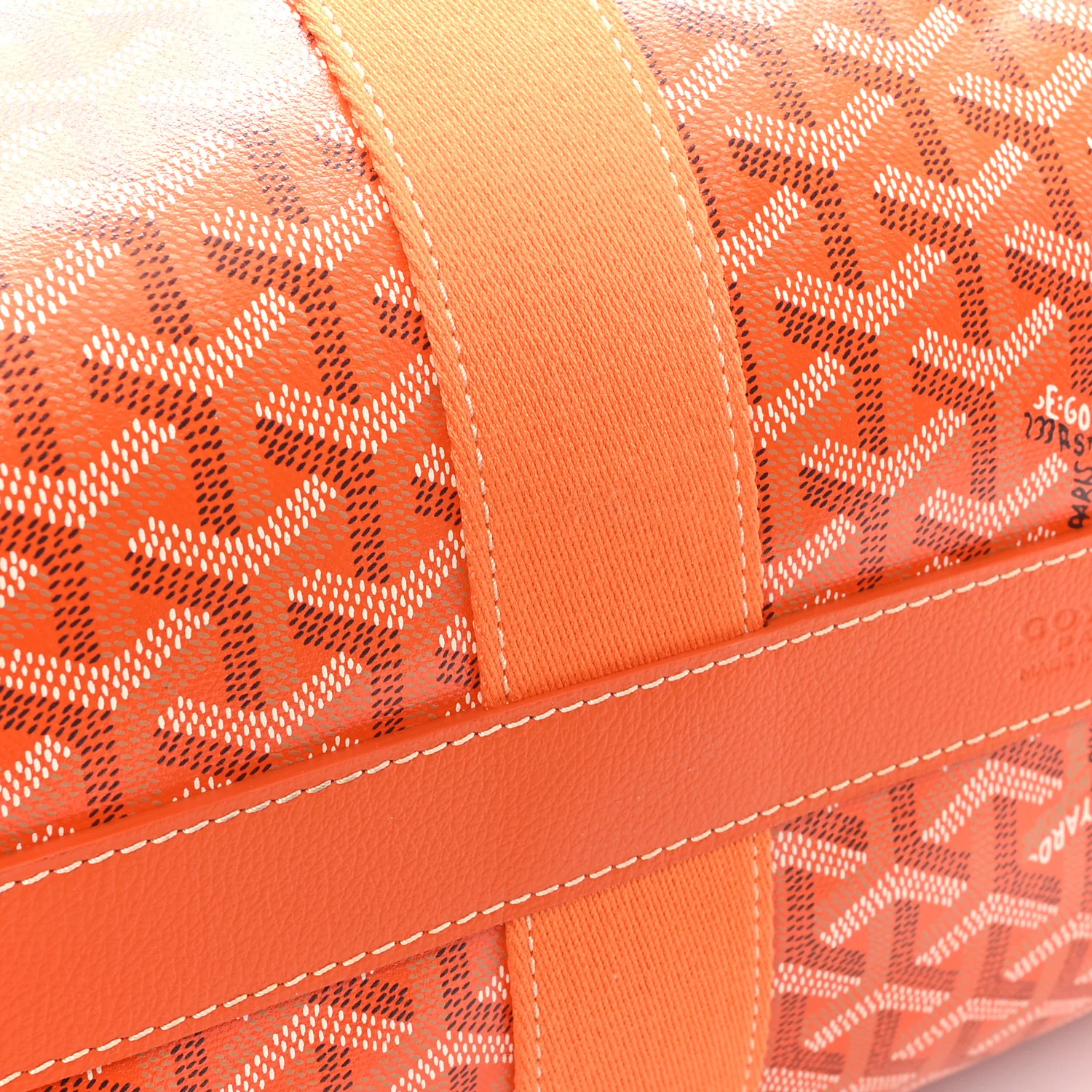 Goyardine Barrel 40 Sports Bag Orange - Image 10
