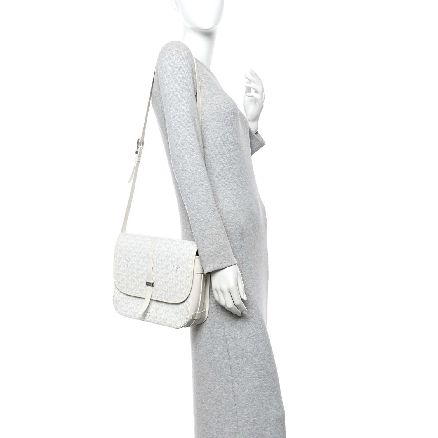 Goyardine Belvedere II MM Messenger Bag White - Image 4