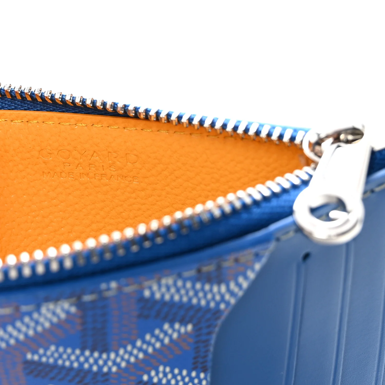 Goyardine Bourbon Zipped Card Holder Sky Blue - Image 6
