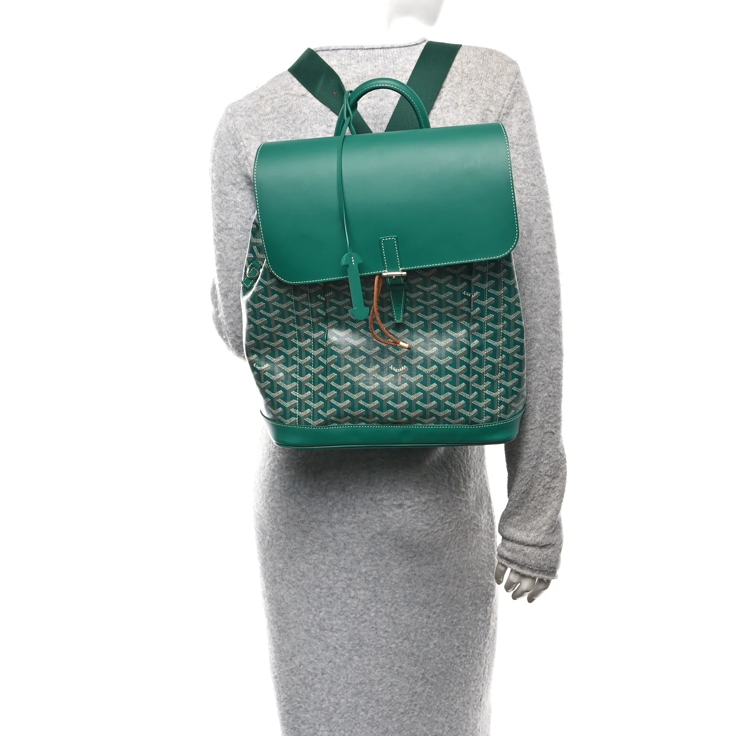 Goyardine Calfskin Alpin MM Backpack Green - Image 2