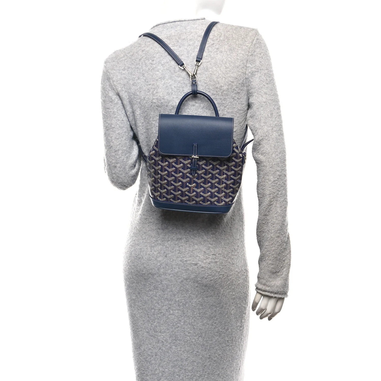 Goyardine Calfskin Mini Alpin Backpack Navy - Image 2
