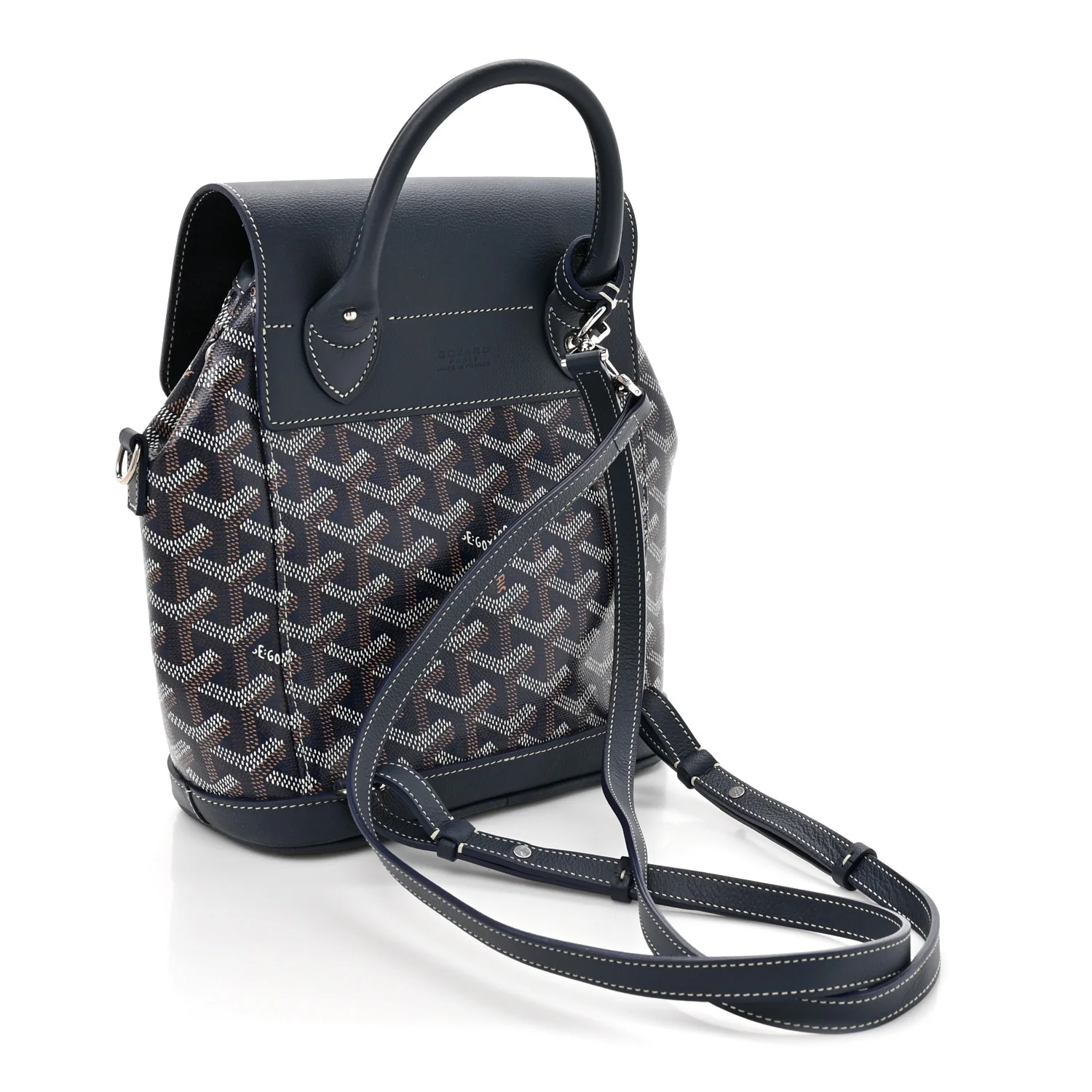 Goyardine Calfskin Mini Alpin Backpack Navy - Image 3