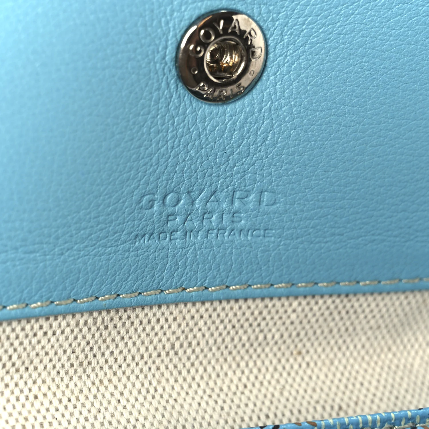 Goyardine Embroidered Flamingo Reversible Anjou PM Sky Blue - Image 15