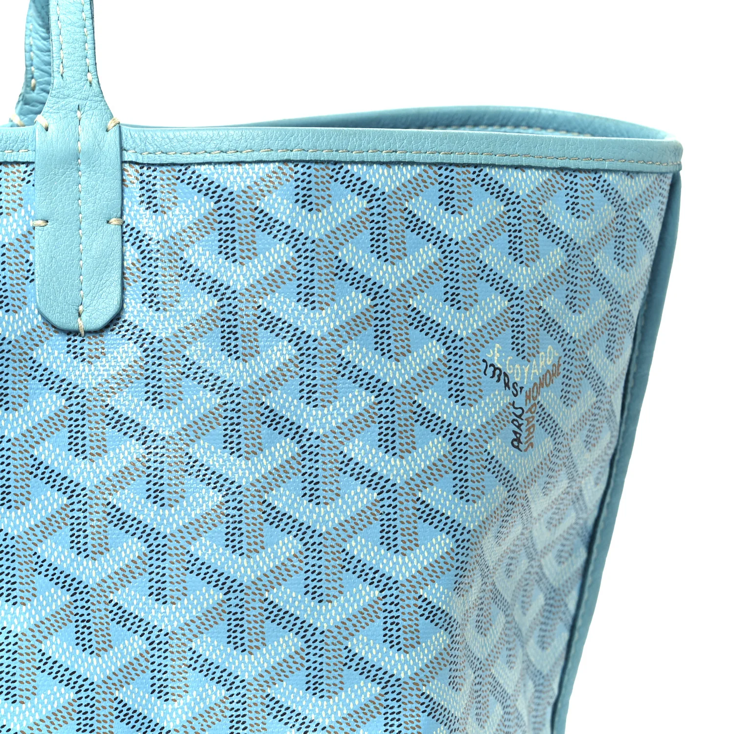 Goyardine Embroidered Flamingo Reversible Anjou PM Sky Blue - Image 16