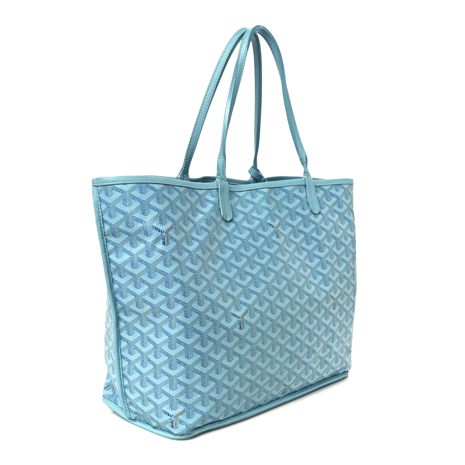 Goyardine Embroidered Flamingo Reversible Anjou PM Sky Blue - Image 5