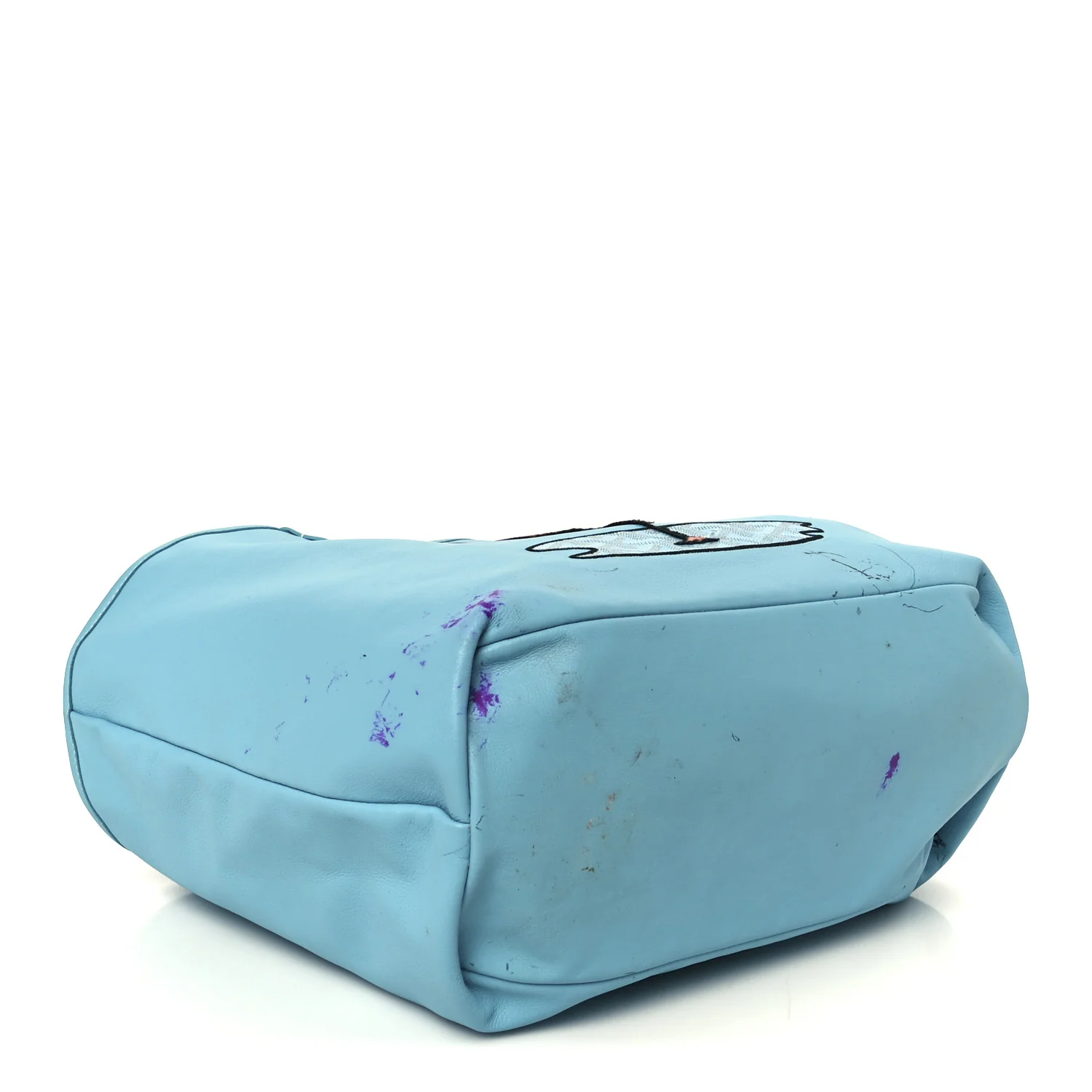 Goyardine Embroidered Flamingo Reversible Anjou PM Sky Blue - Image 8