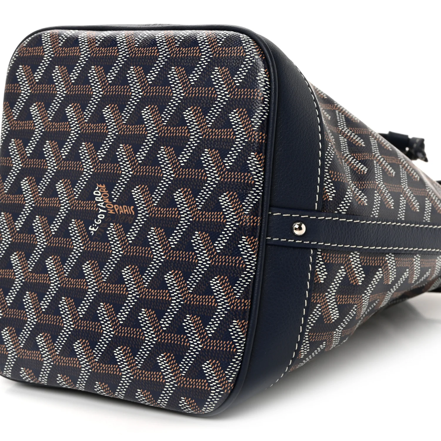 Goyardine Petit Flot Bucket Bag PM Navy - Image 9