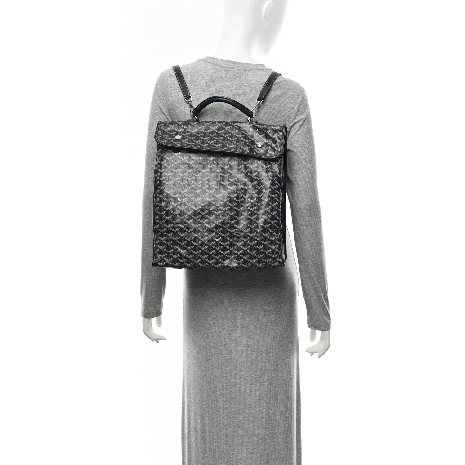 Goyardine Saint Leger Soft Briefcase Backpack Navy - Image 2