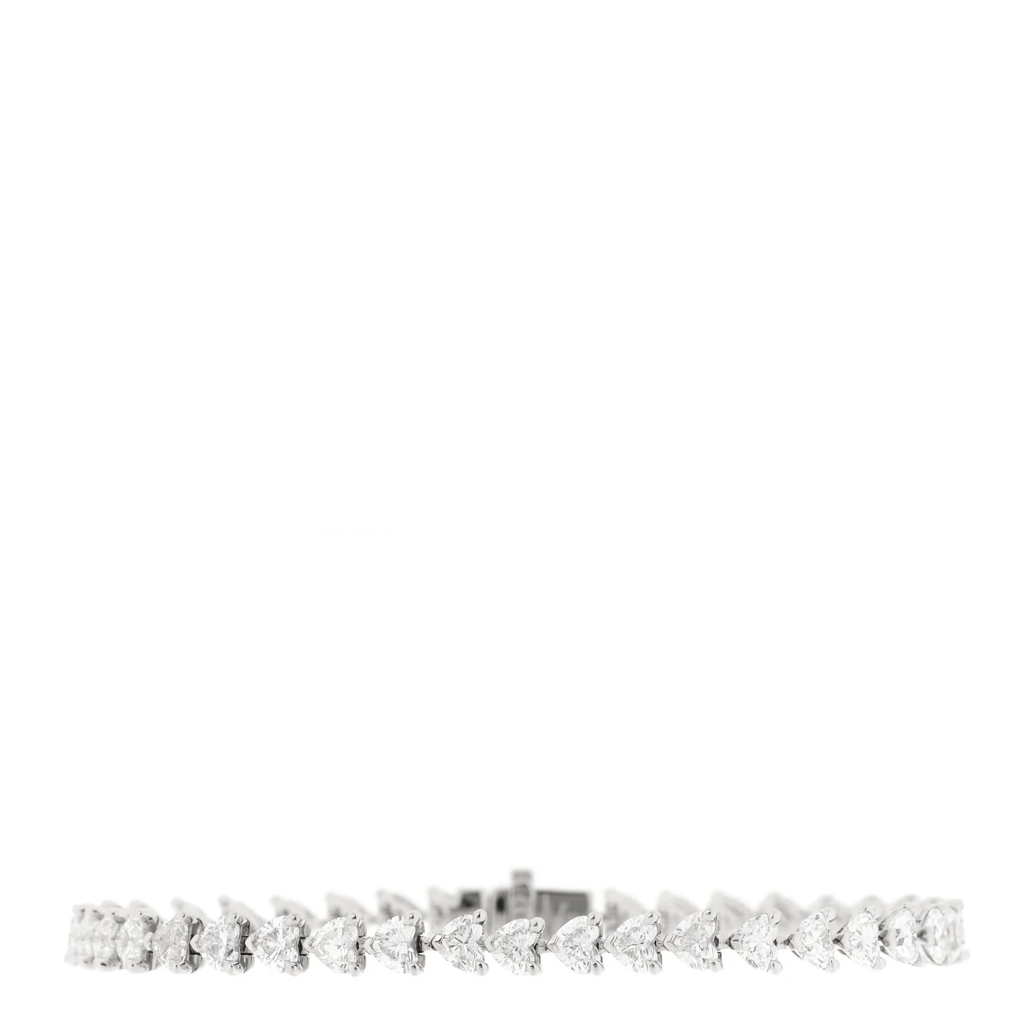 18K White Gold Diamond Heart Shaped Bracelet