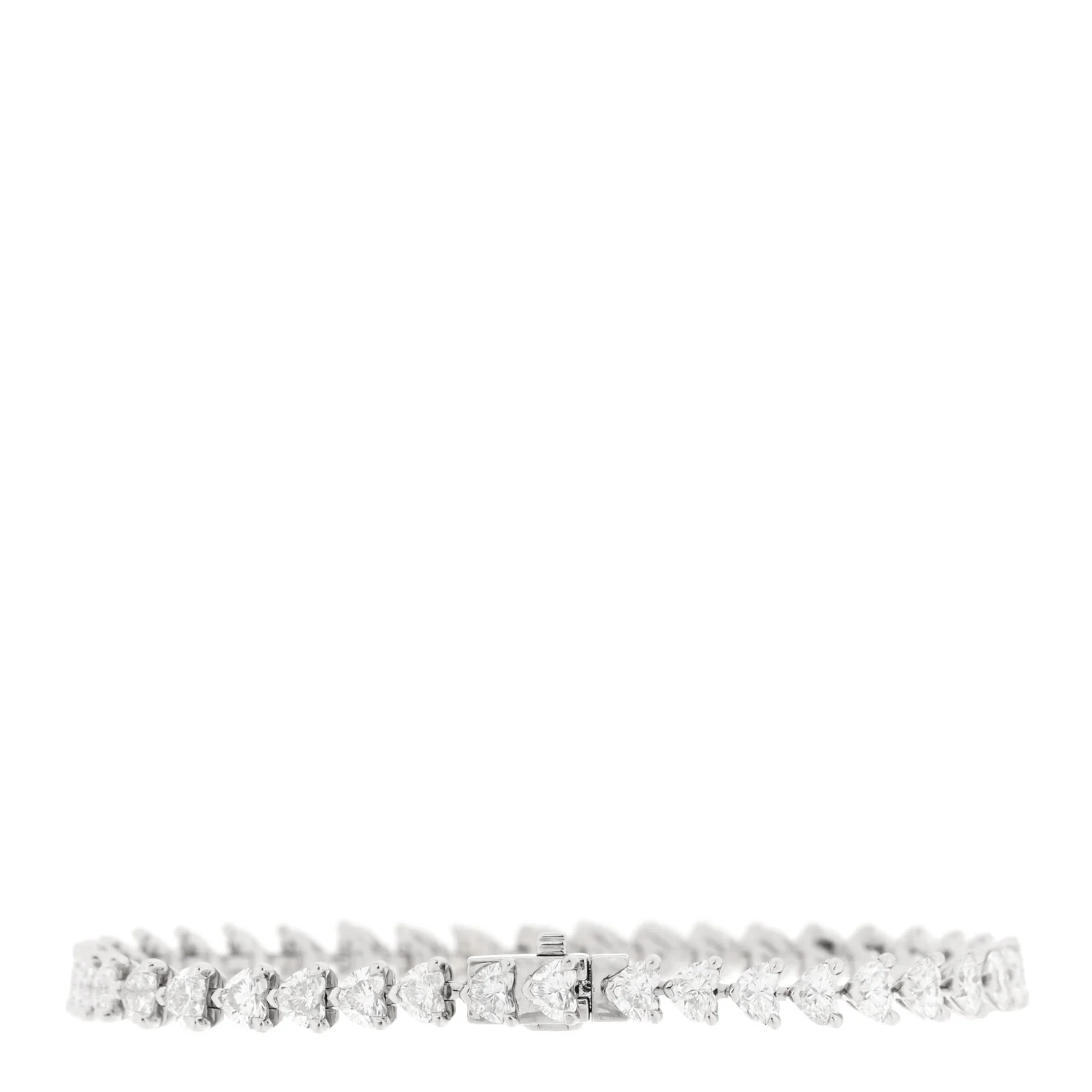 18K White Gold Diamond Heart Shaped Bracelet - Image 2