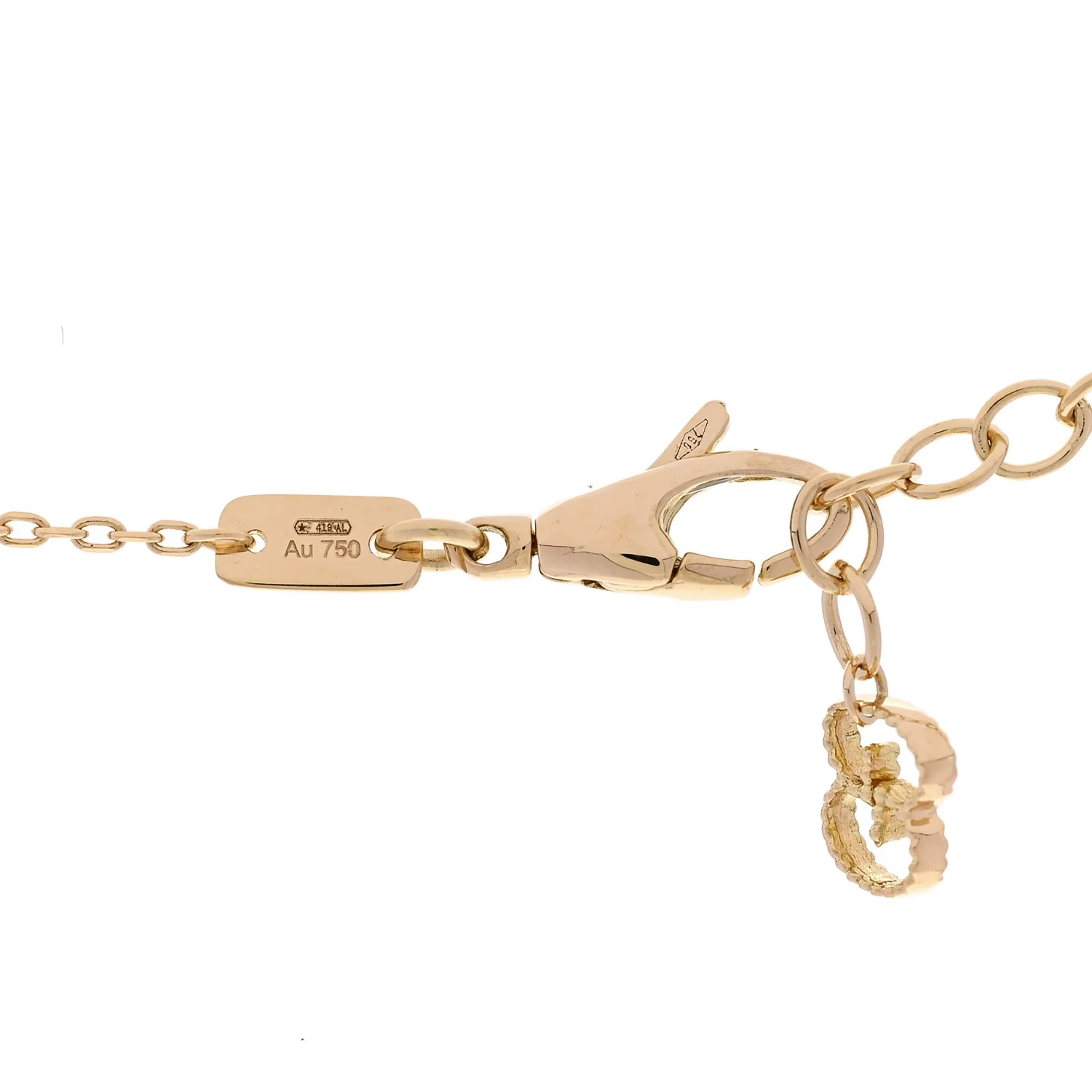 18K Yellow Gold Diamond Onyx Le Marche Des Merveilles Feline Pendant Necklace - Image 5