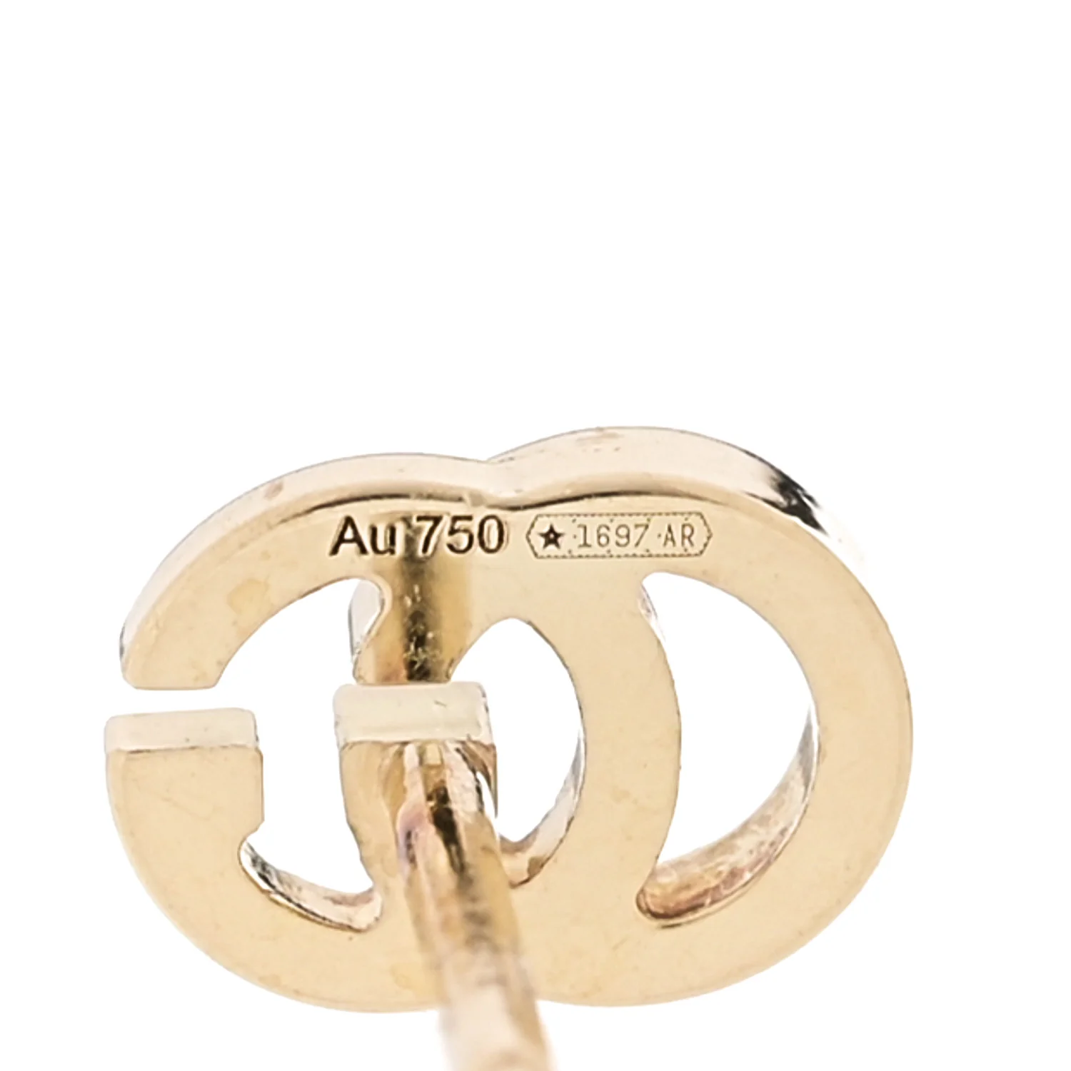 18K Yellow Gold Mini Running GG Stud Earrings - Image 5