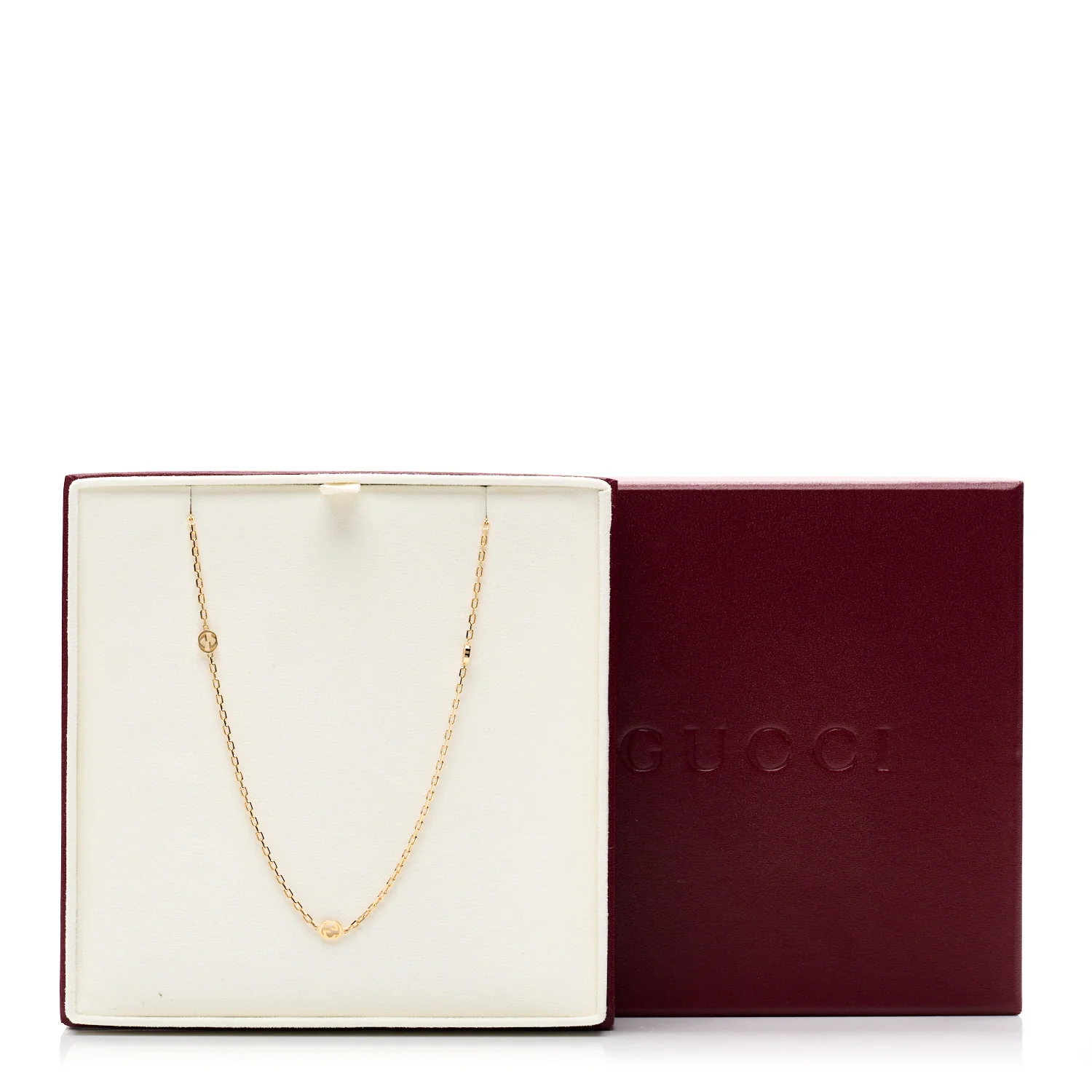 18K Yellow Gold Running GG Station Necklace - Image 5
