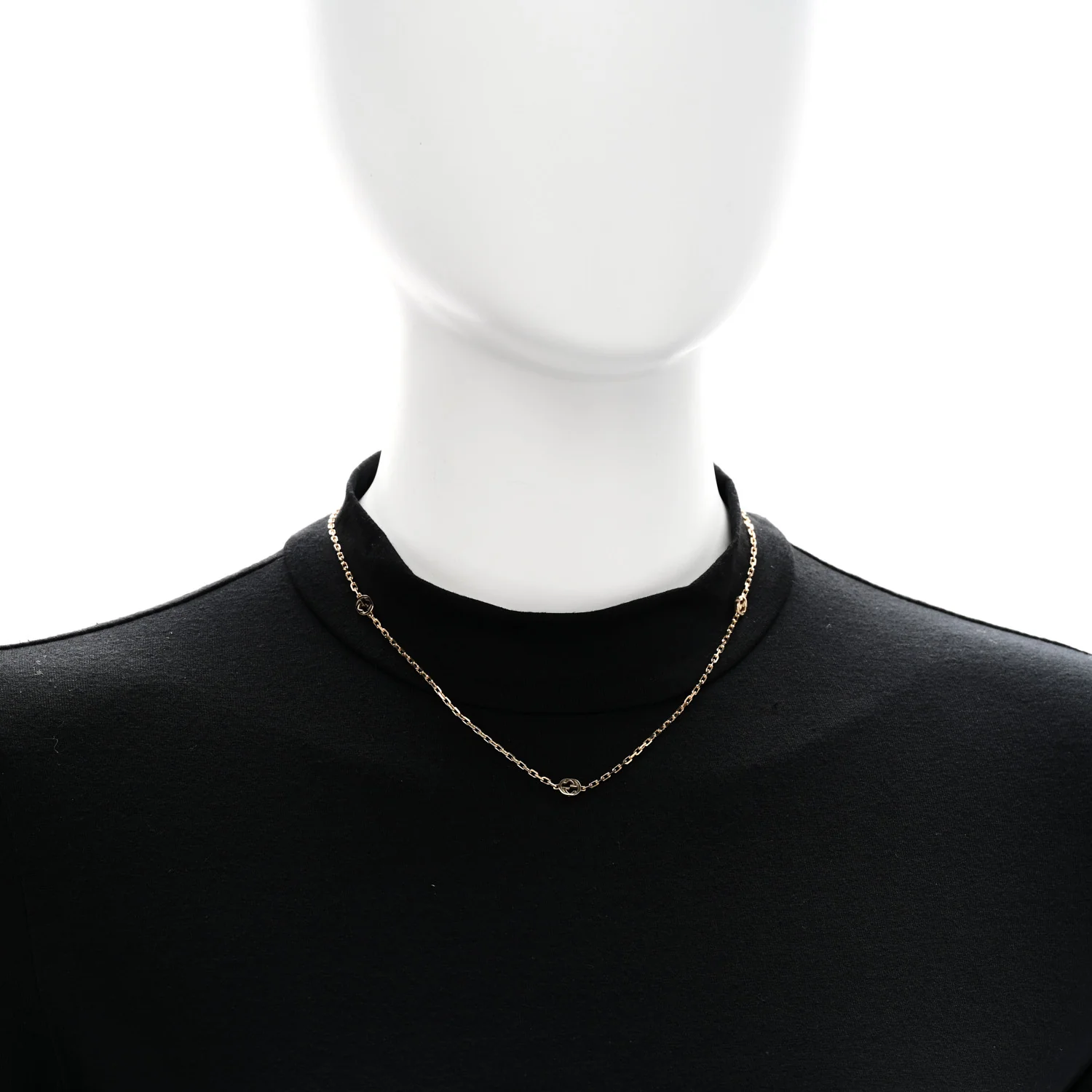 18K Yellow Gold Running GG Station Necklace - Image 2