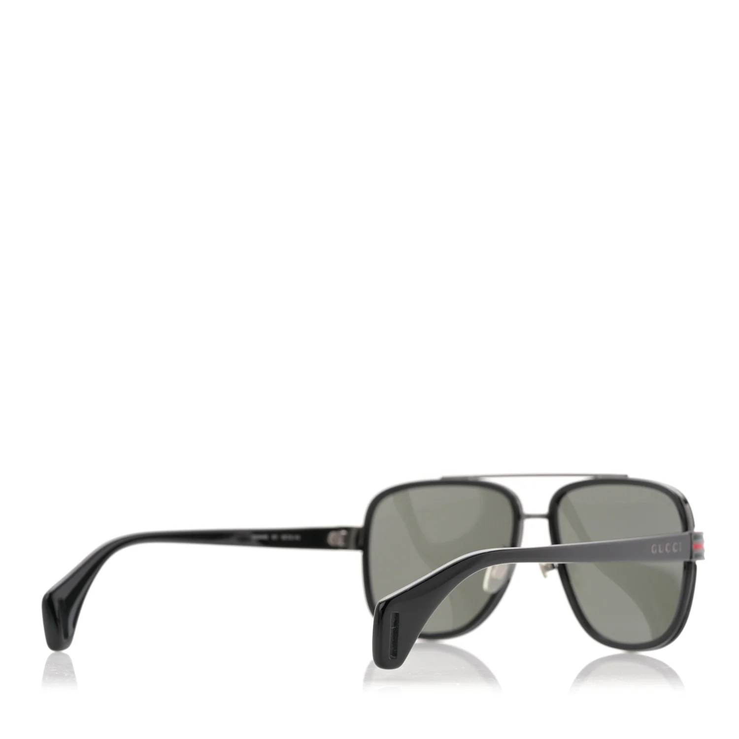 Acetate Aviator Sunglasses GG0448S Black - Image 4