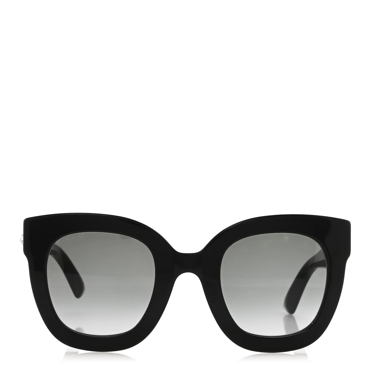 Acetate Crystal Star Round Frame Sunglasses GG0208S Black - Image 3