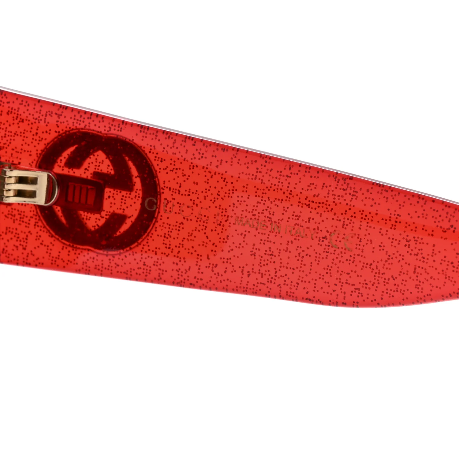 Acetate Glitter Round Frame Sunglasses GG0142SA Red - Image 5