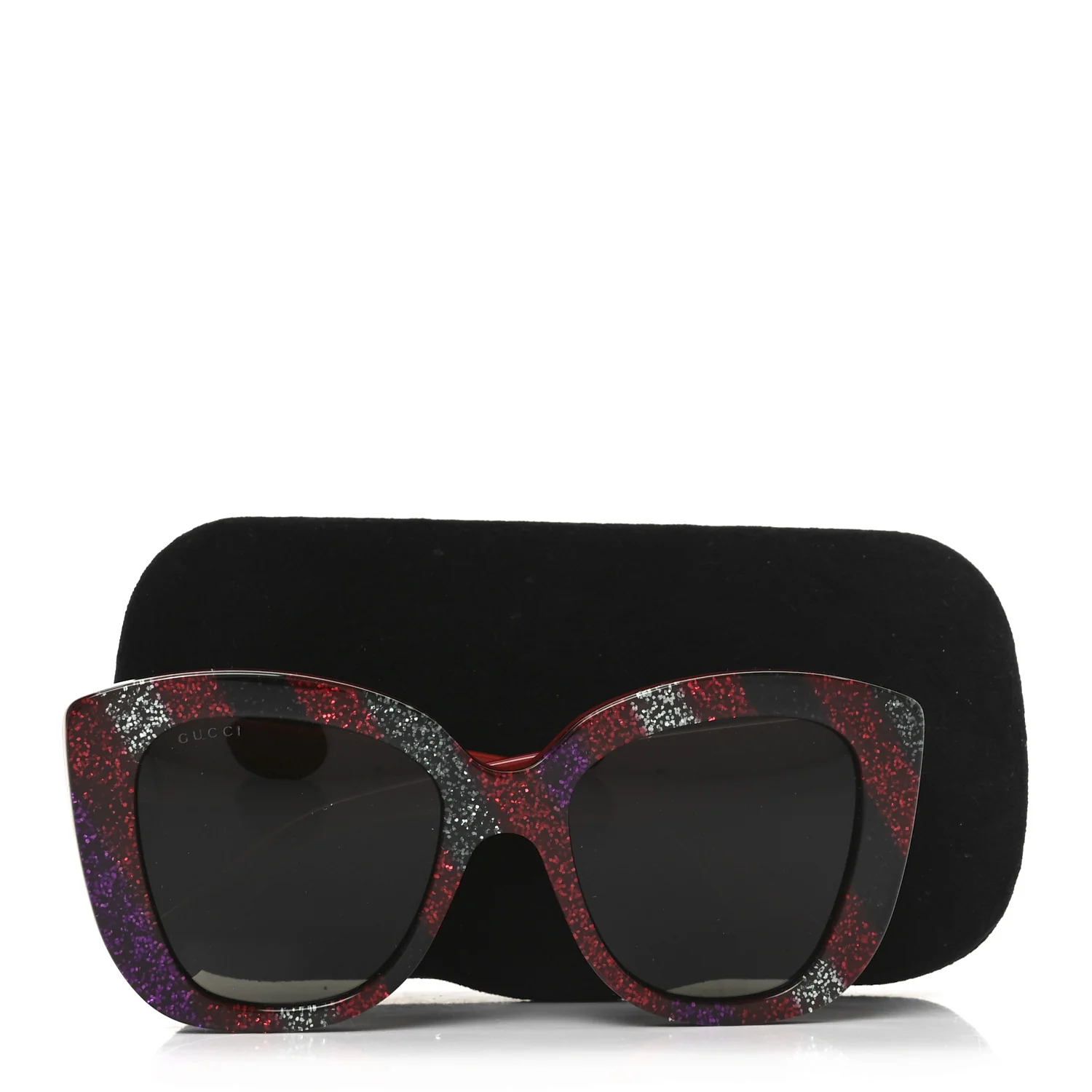 Acetate Glitter Sunglasses GG0327S Red - Image 7