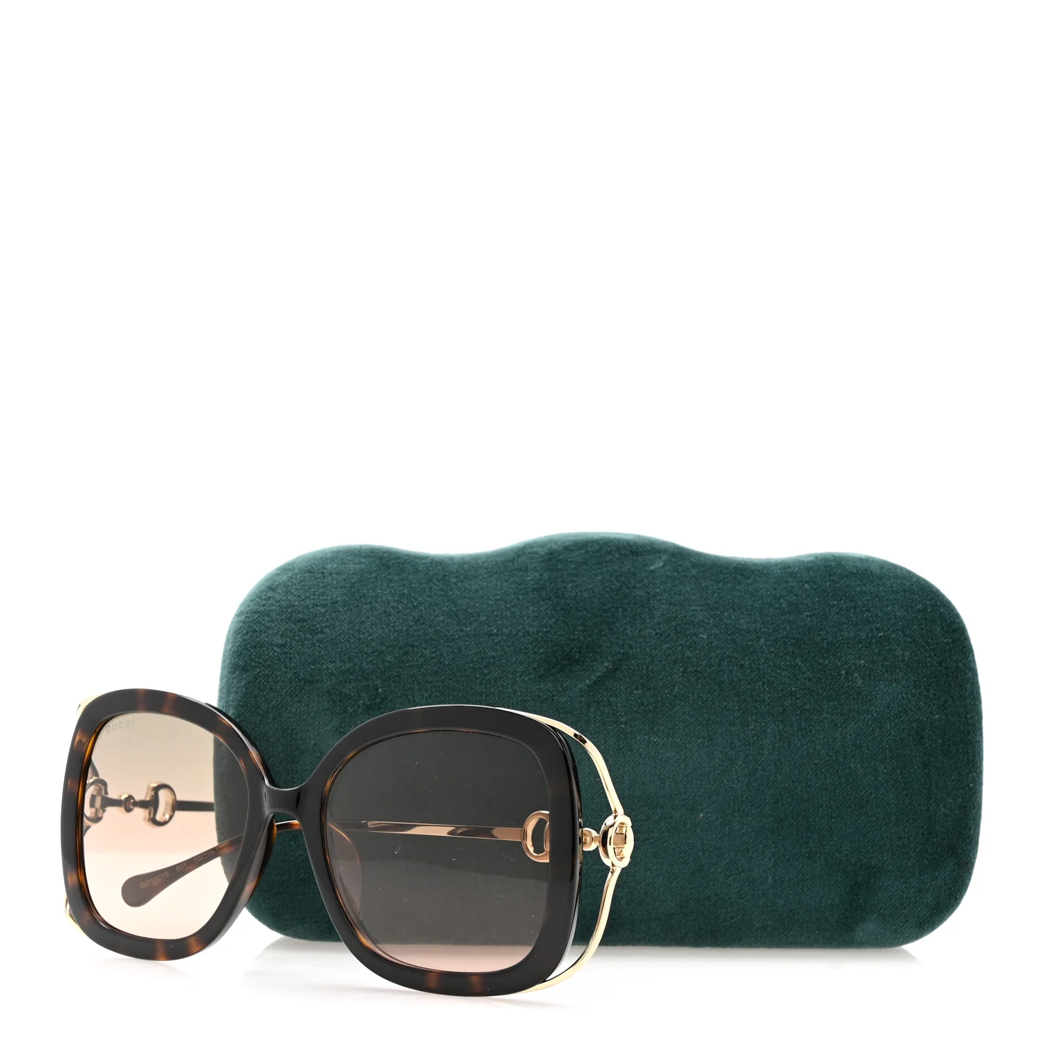 Acetate Horsebit Square Frame Sunglasses GG1021S Tortoise - Image 7