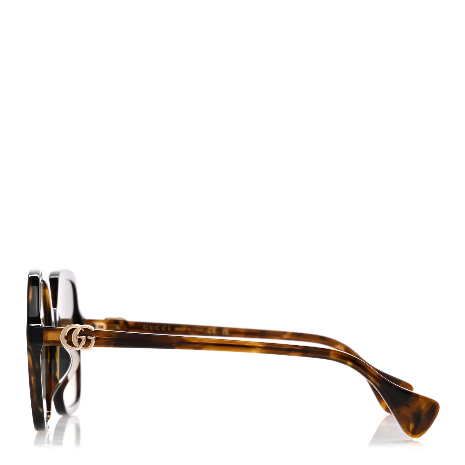 Acetate Oversize Rectangle Frame GG1072SA Sunglasses Shiny Solid Tortoise - Image 3