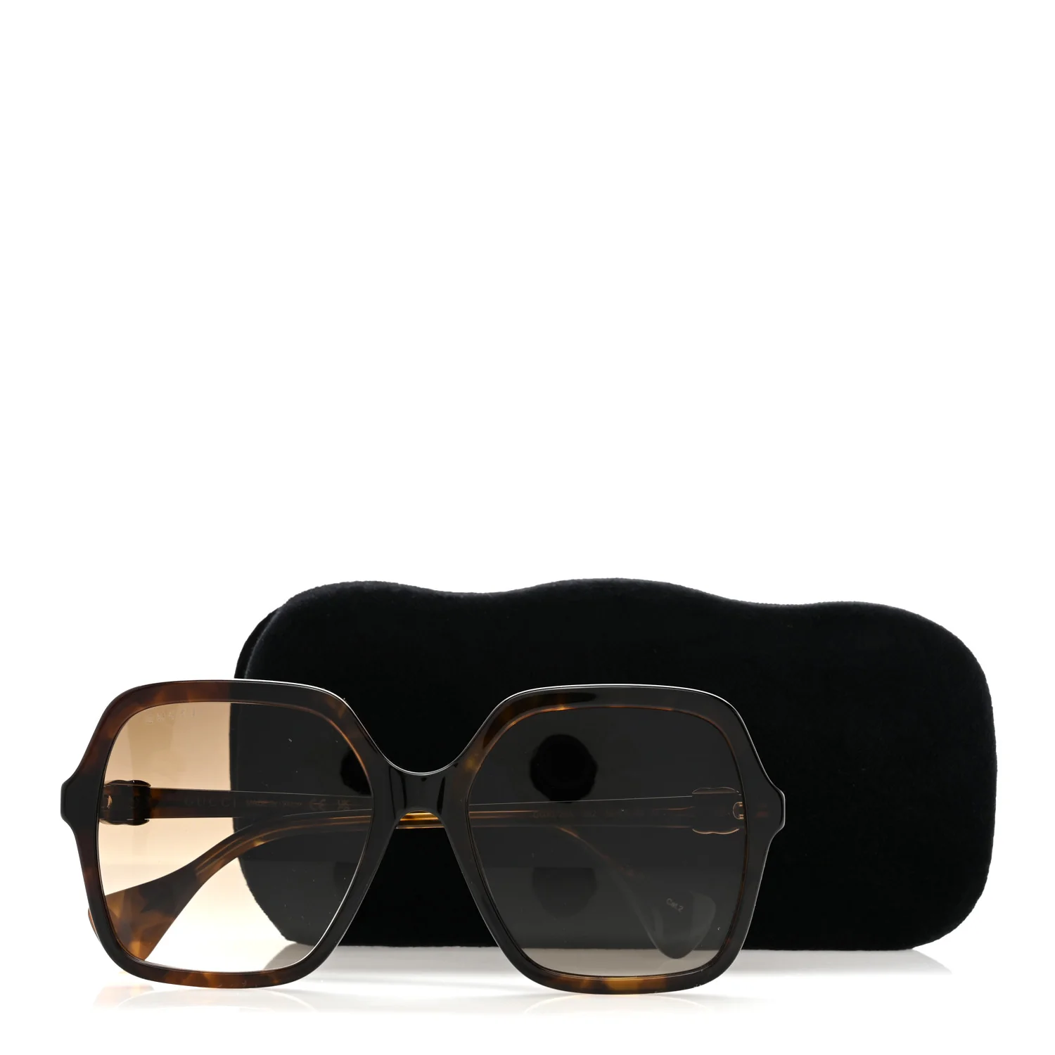 Acetate Oversize Rectangle Frame GG1072SA Sunglasses Shiny Solid Tortoise - Image 7