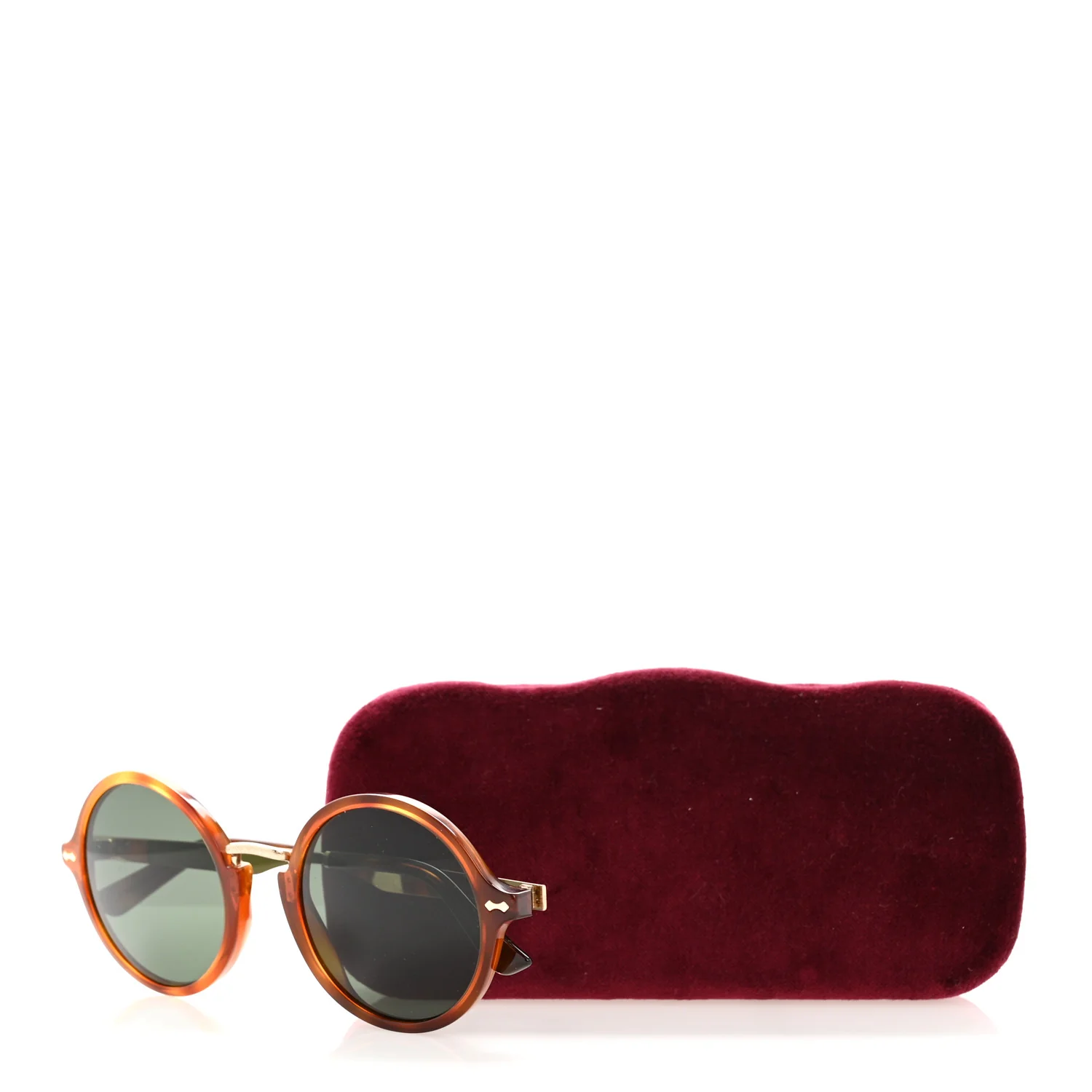 Acetate Round Frame Sunglasses GG1156/S Havana - Image 8