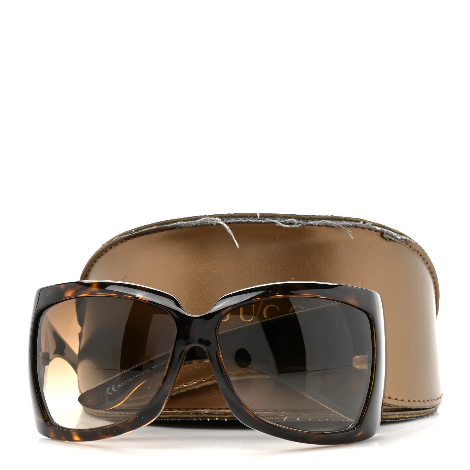 Acetate Shield Sunglasses GG2961S Tortoise - Image 7