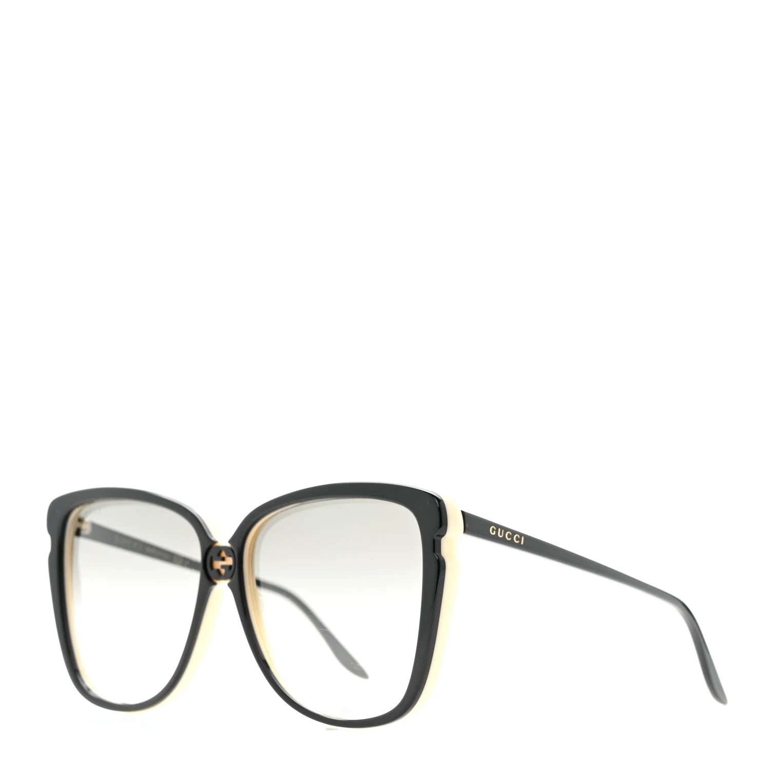 Acetate Square Frame GG0709S Sunglasses White Black
