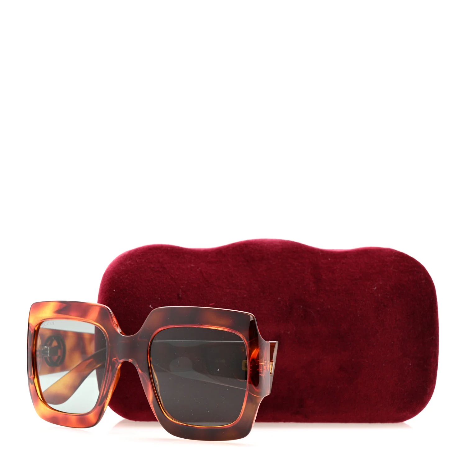 Acetate Square Frame Sunglasses GG 0053S Havana - Image 8