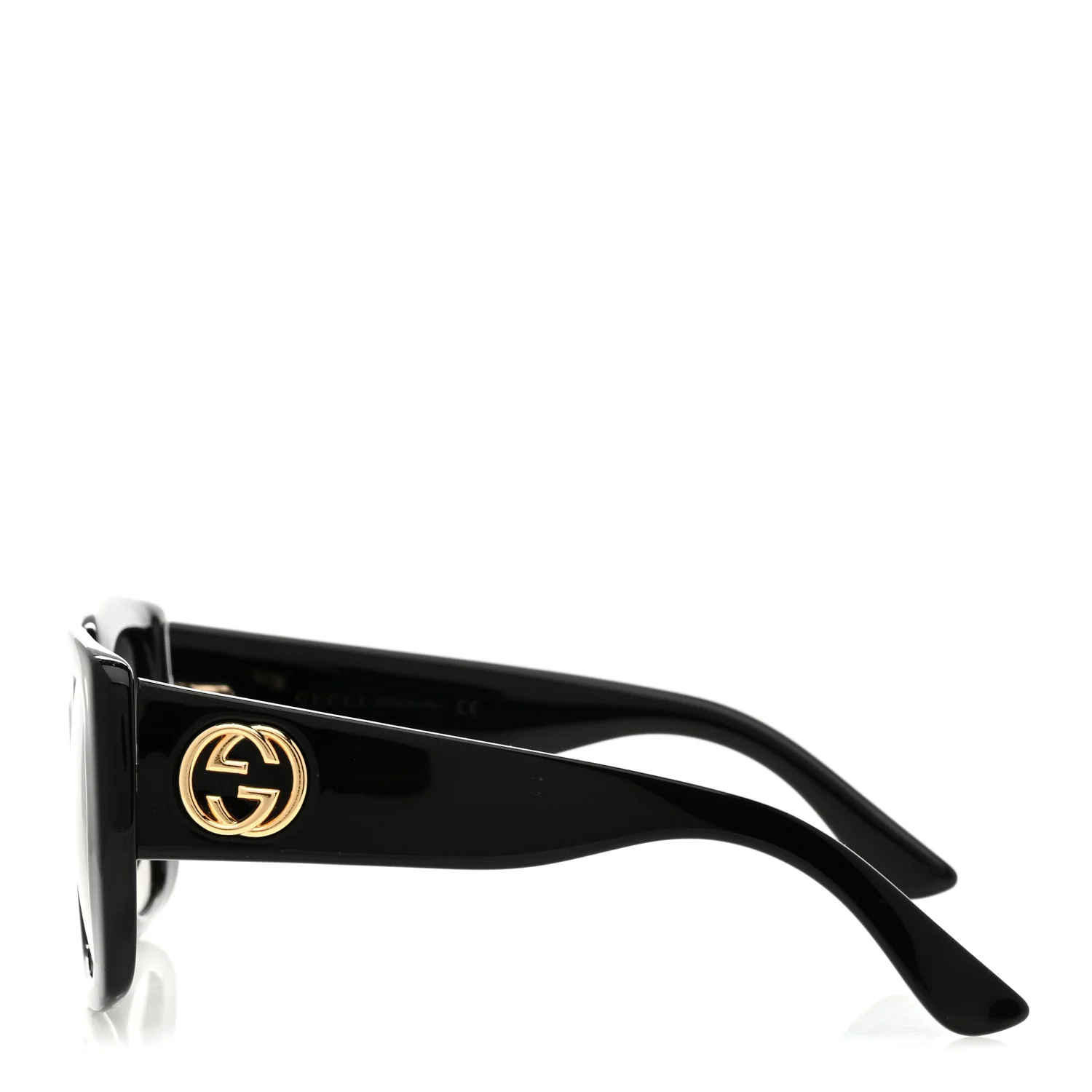 Acetate Square Frame Sunglasses GG0141S Black - Image 3