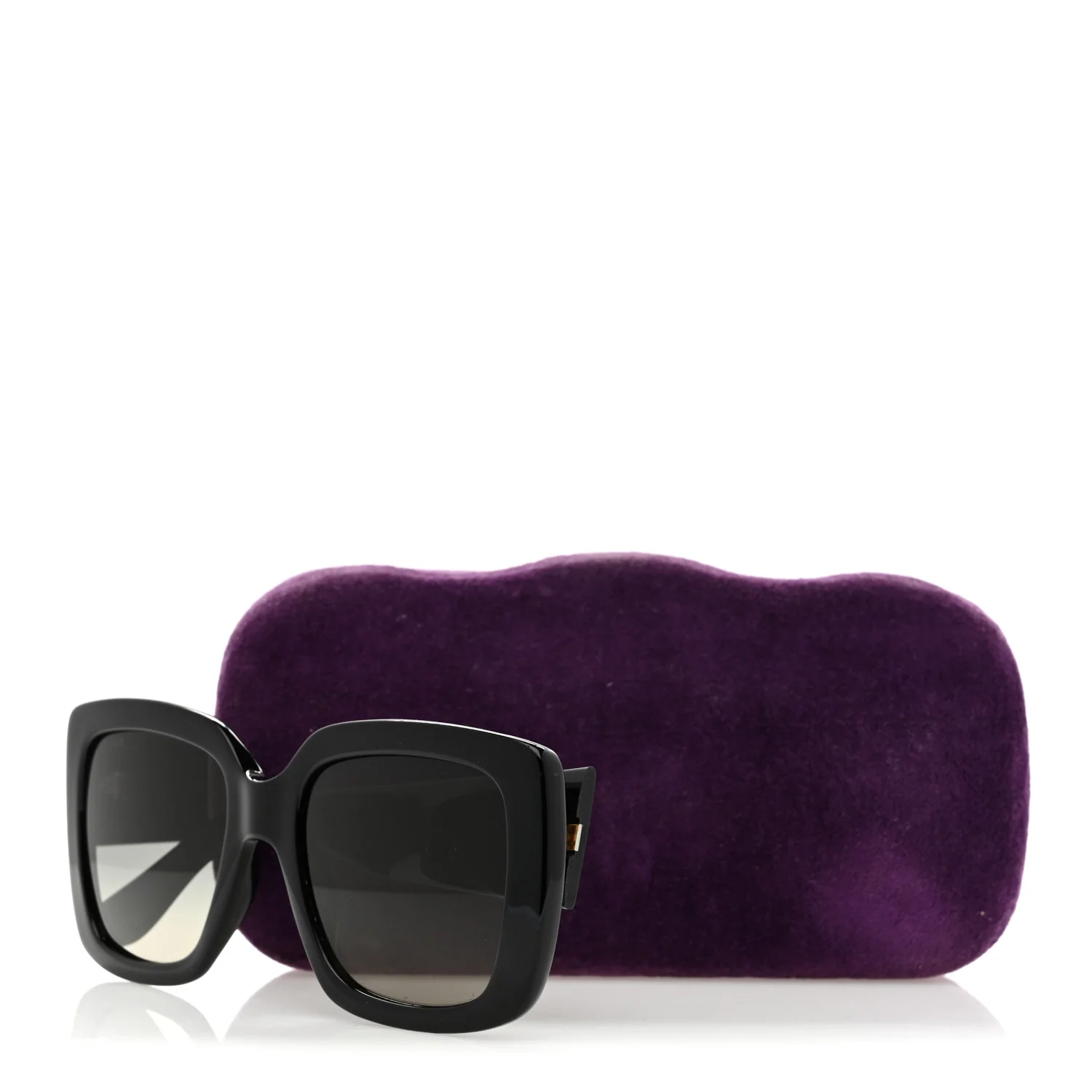 Acetate Square Frame Sunglasses GG0141S Black - Image 8