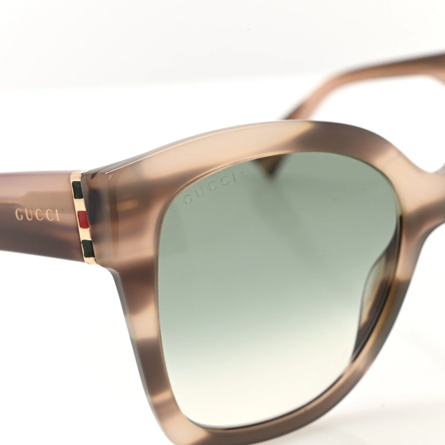 Acetate Square Frame Sunglasses GG0459S Tortoise Grey - Image 7