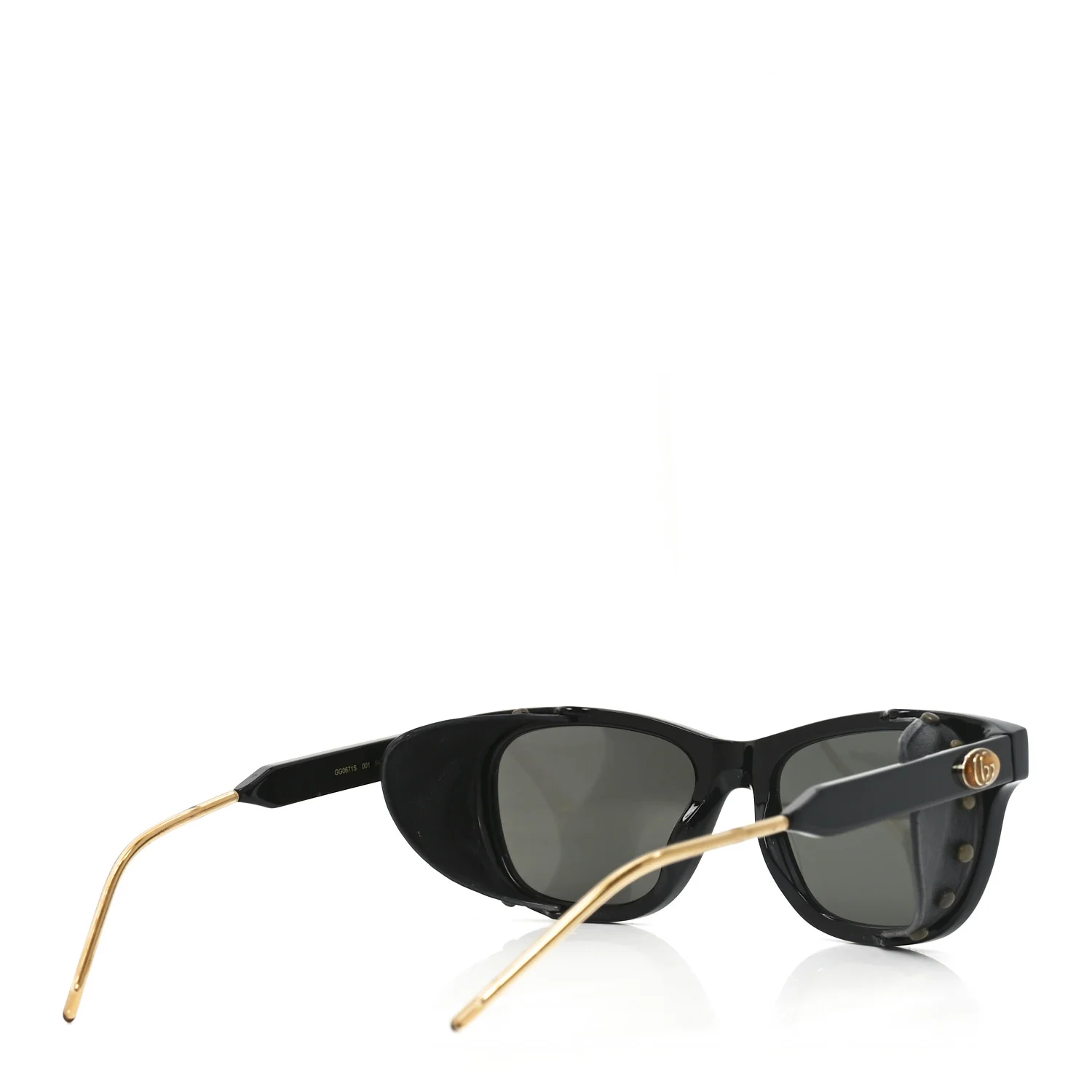 Acetate Square Frame Sunglasses GG0671S Black - Image 4