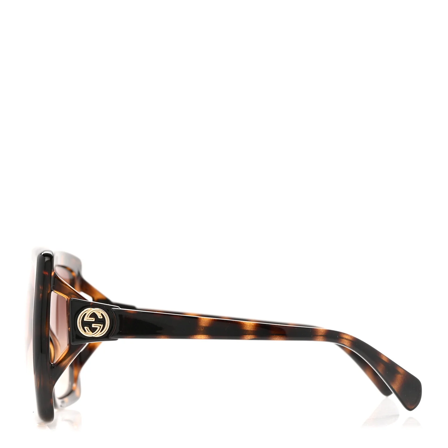 Acetate Square Frame Sunglasses GG0876S Tortoise - Image 3