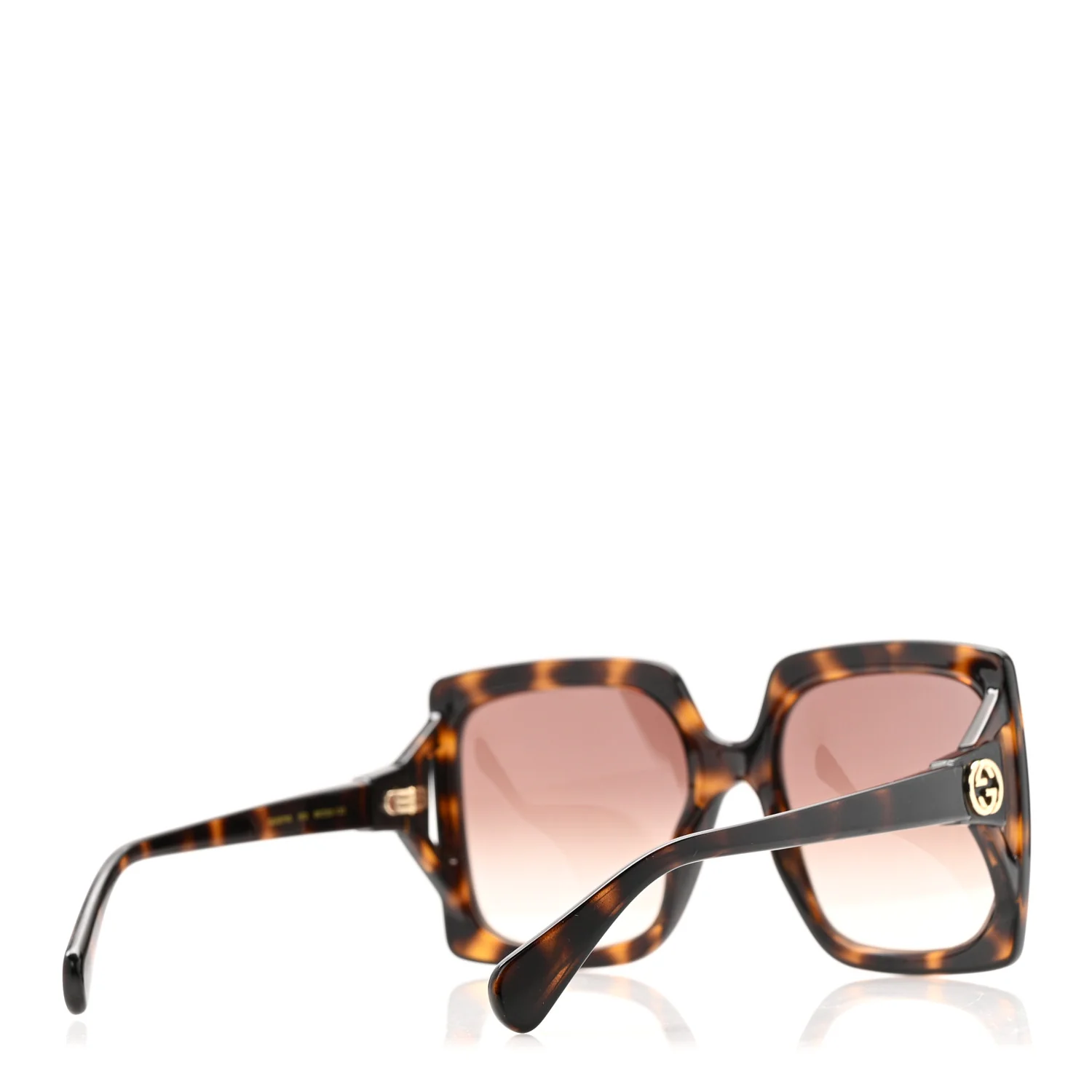 Acetate Square Frame Sunglasses GG0876S Tortoise - Image 4