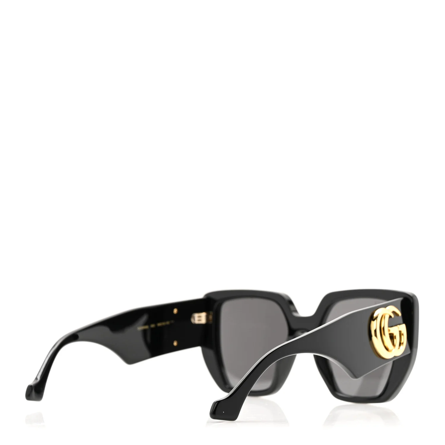 Acetate Square Frame Sunglasses GG0956S Black - Image 7