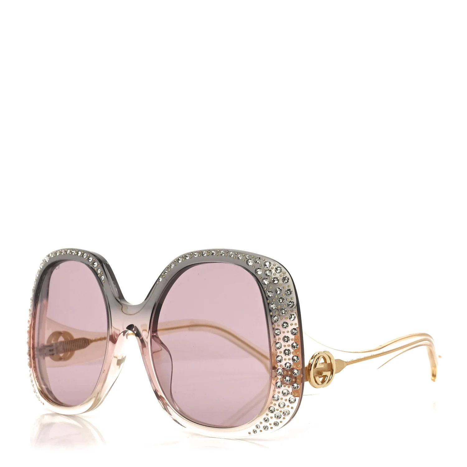 Acetate Square Frame Sunglasses GG1235S Grey Yellow Pink Multicolor
