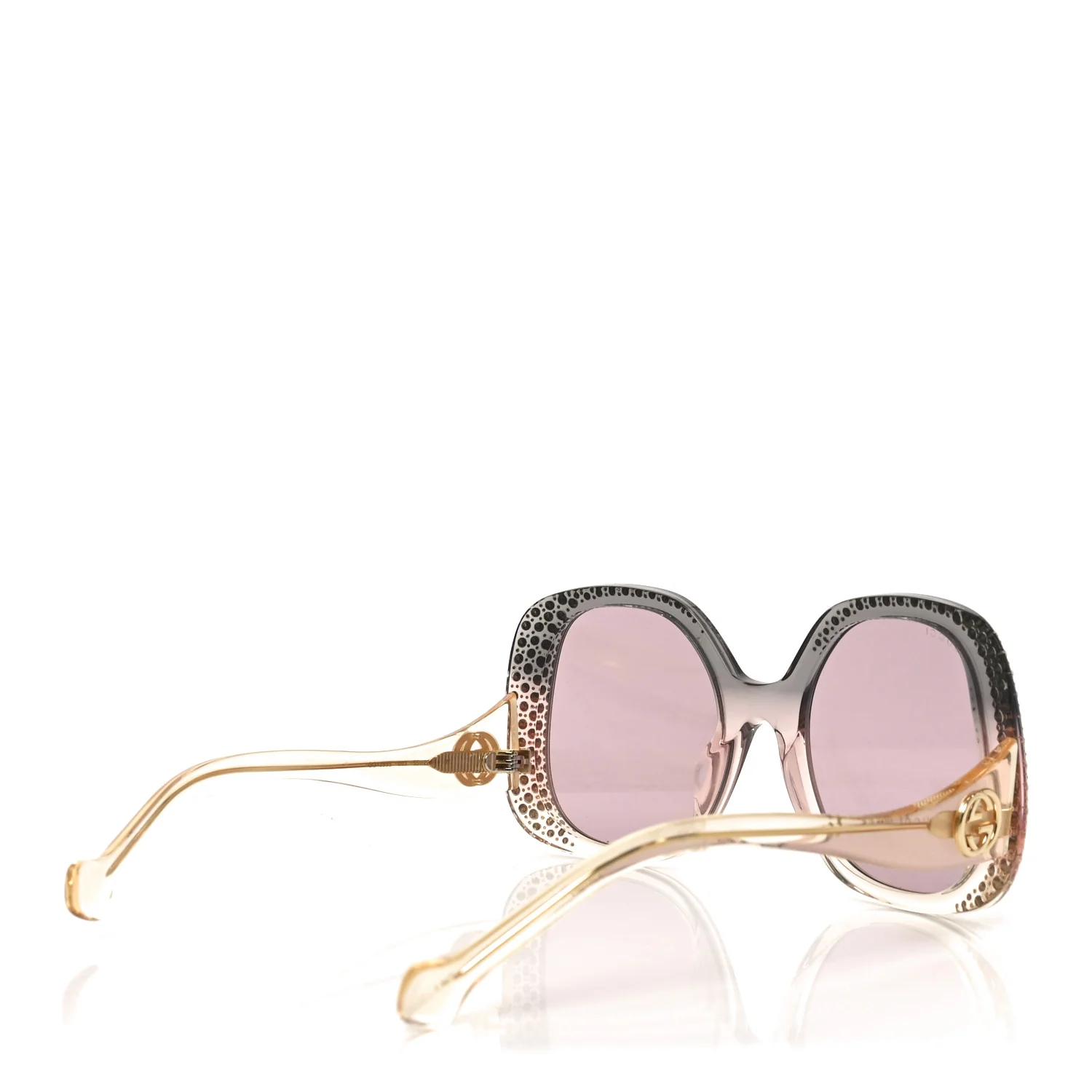 Acetate Square Frame Sunglasses GG1235S Grey Yellow Pink Multicolor - Image 4