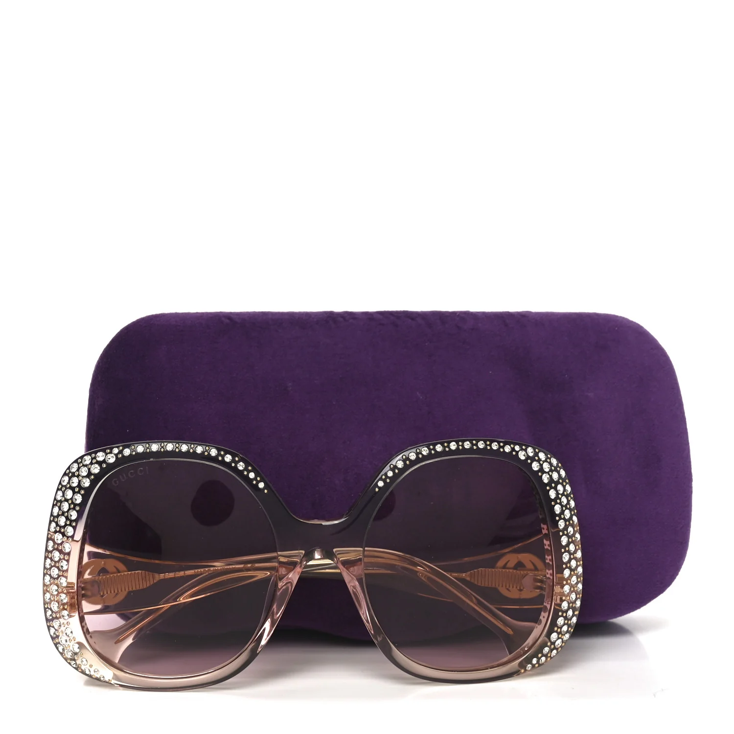 Acetate Square Frame Sunglasses GG1235S Grey Yellow Pink Multicolor - Image 7