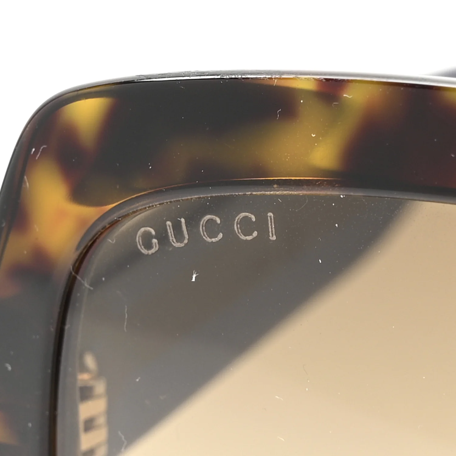 Acetate Square Frame Web Glitter Sunglasses GG0036S Brown Blue - Image 7