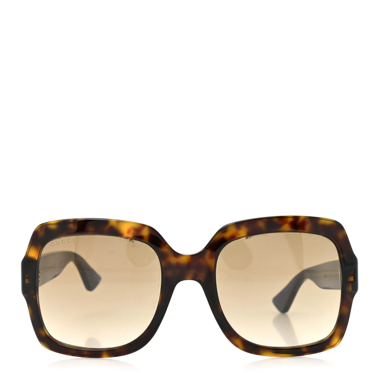 Acetate Square Frame Web Glitter Sunglasses GG0036S Brown Blue - Image 2